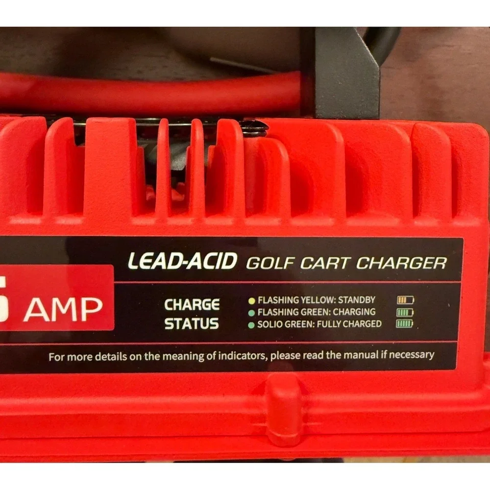 Epowery 15 AMP 48 Volt Golf Cart Battery Charger for Club Car 3-Pin Round Plug